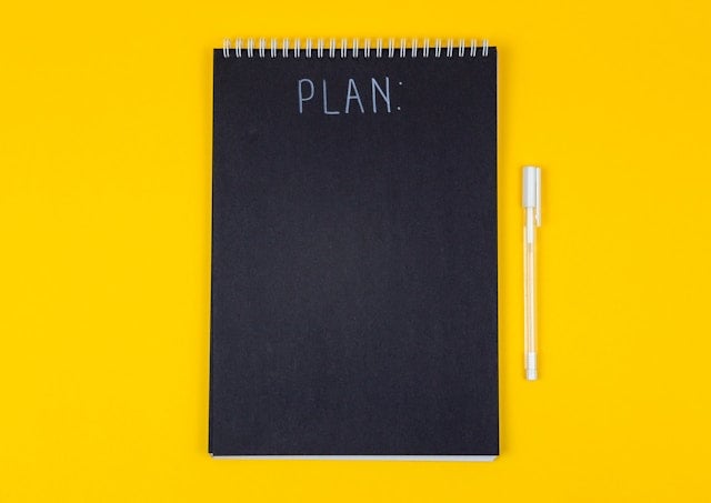 Empty digital planner on iPad showing tips to overcome planning overwhelm