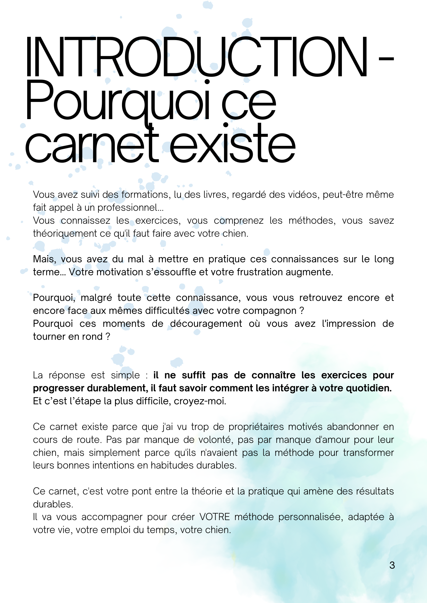 Carnet de progression - structurer un plan de travail en éducation canine