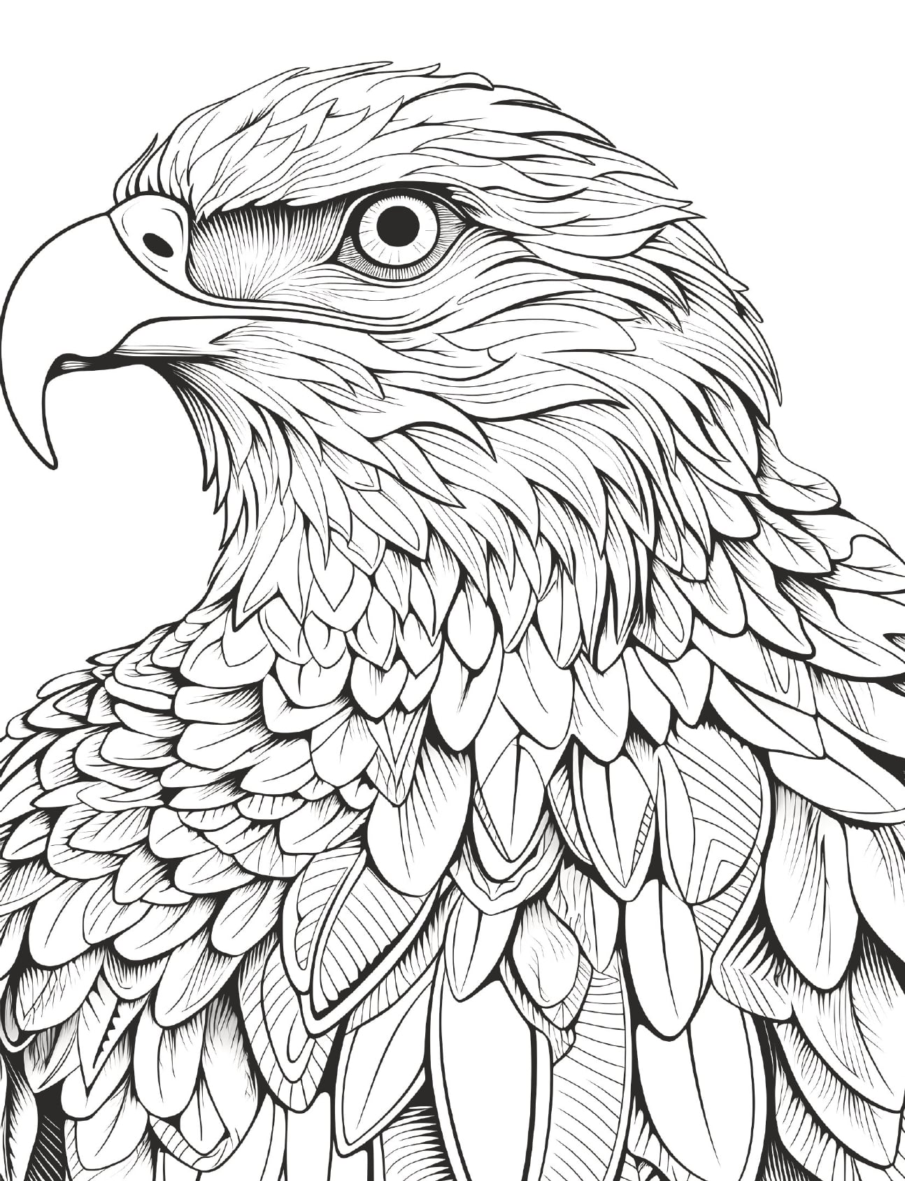 Mandala Animals Coloring Book Eagle