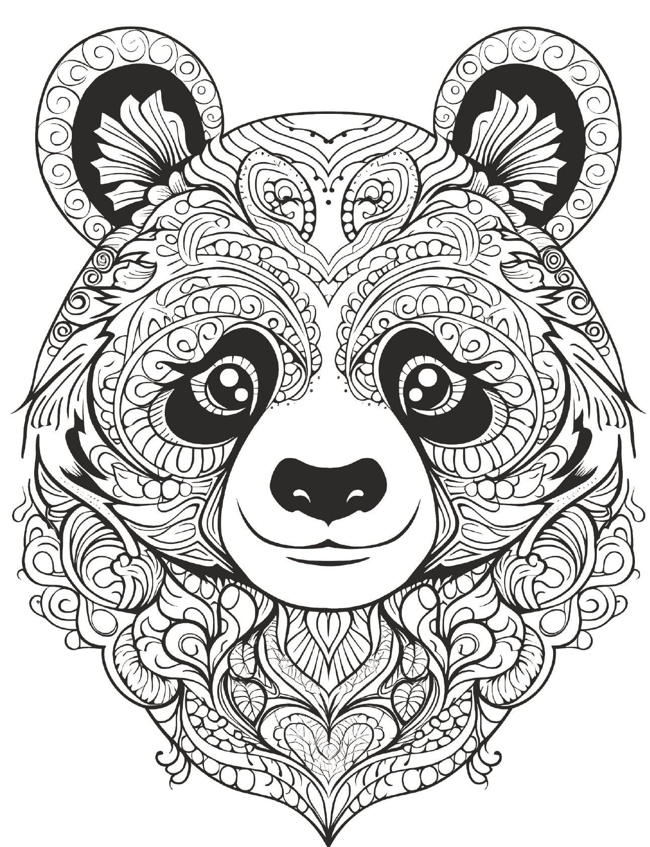 Mandala Animals Coloring Book Bear