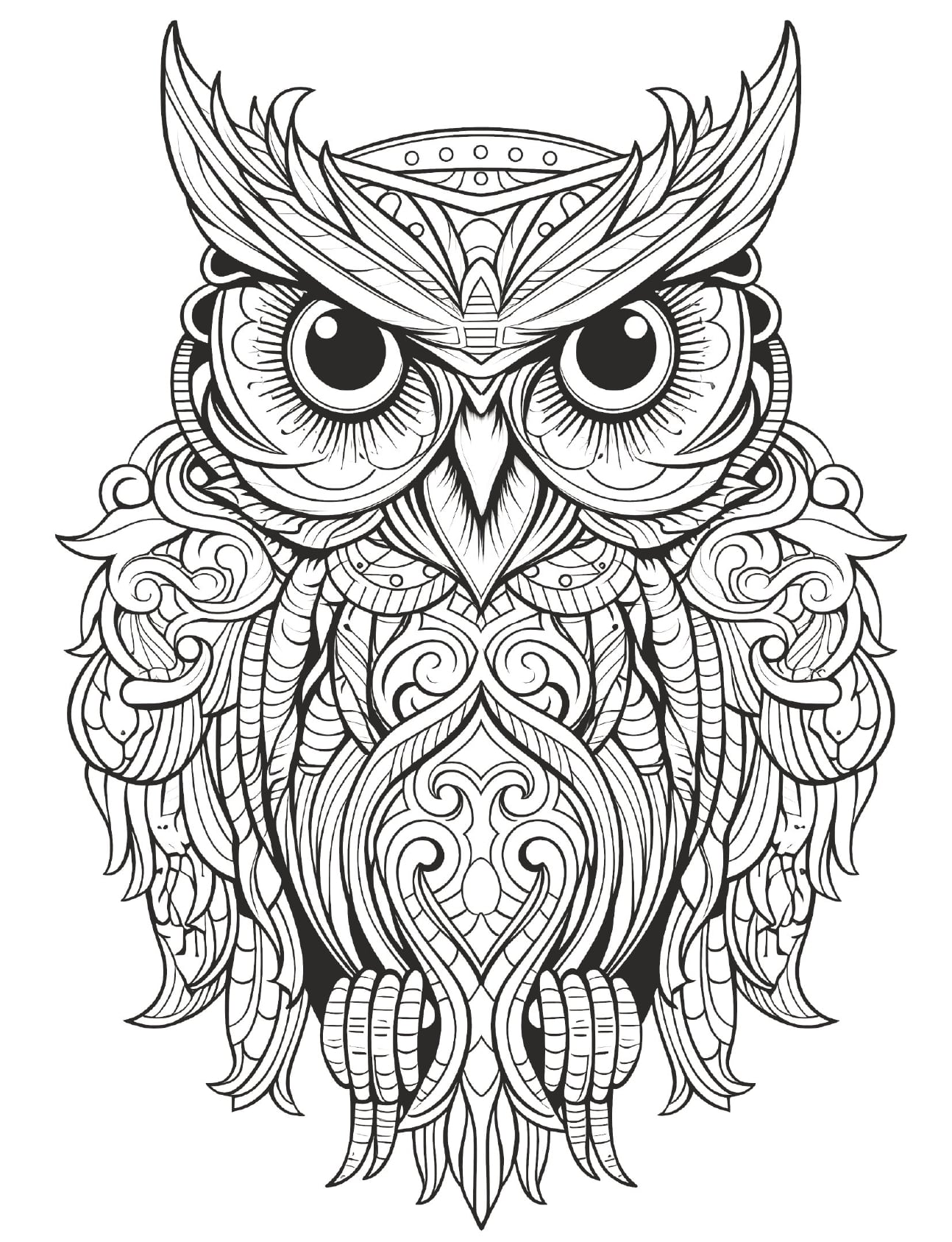 Mandala Animals Coloring Book Owl