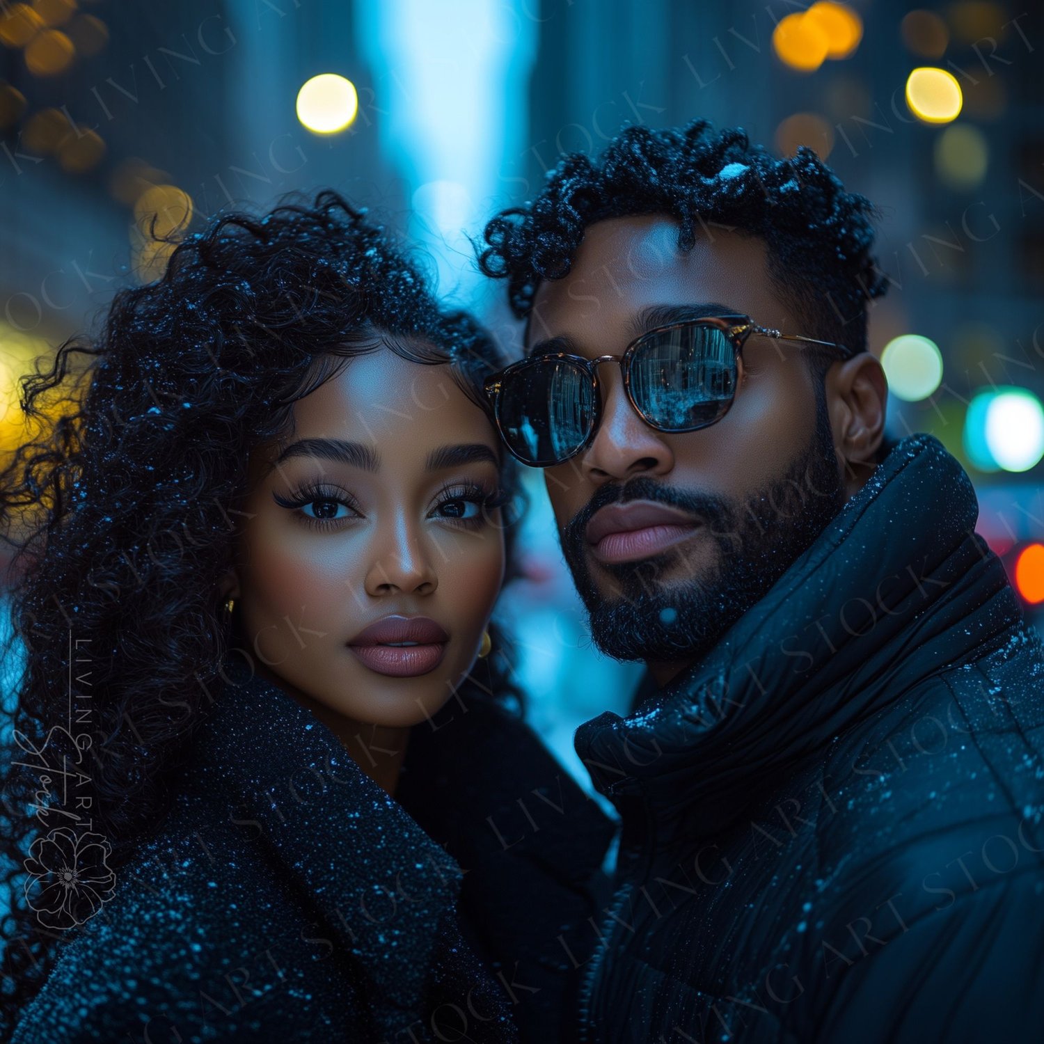 Black Man and Woman Couple on Date Night