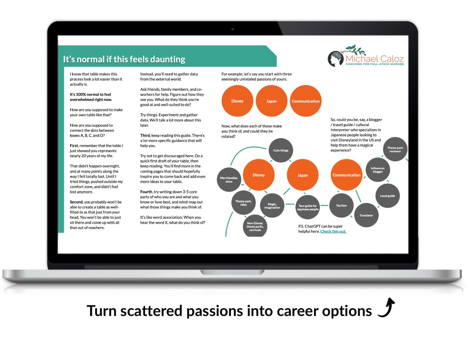 Turn scattered passions into career options