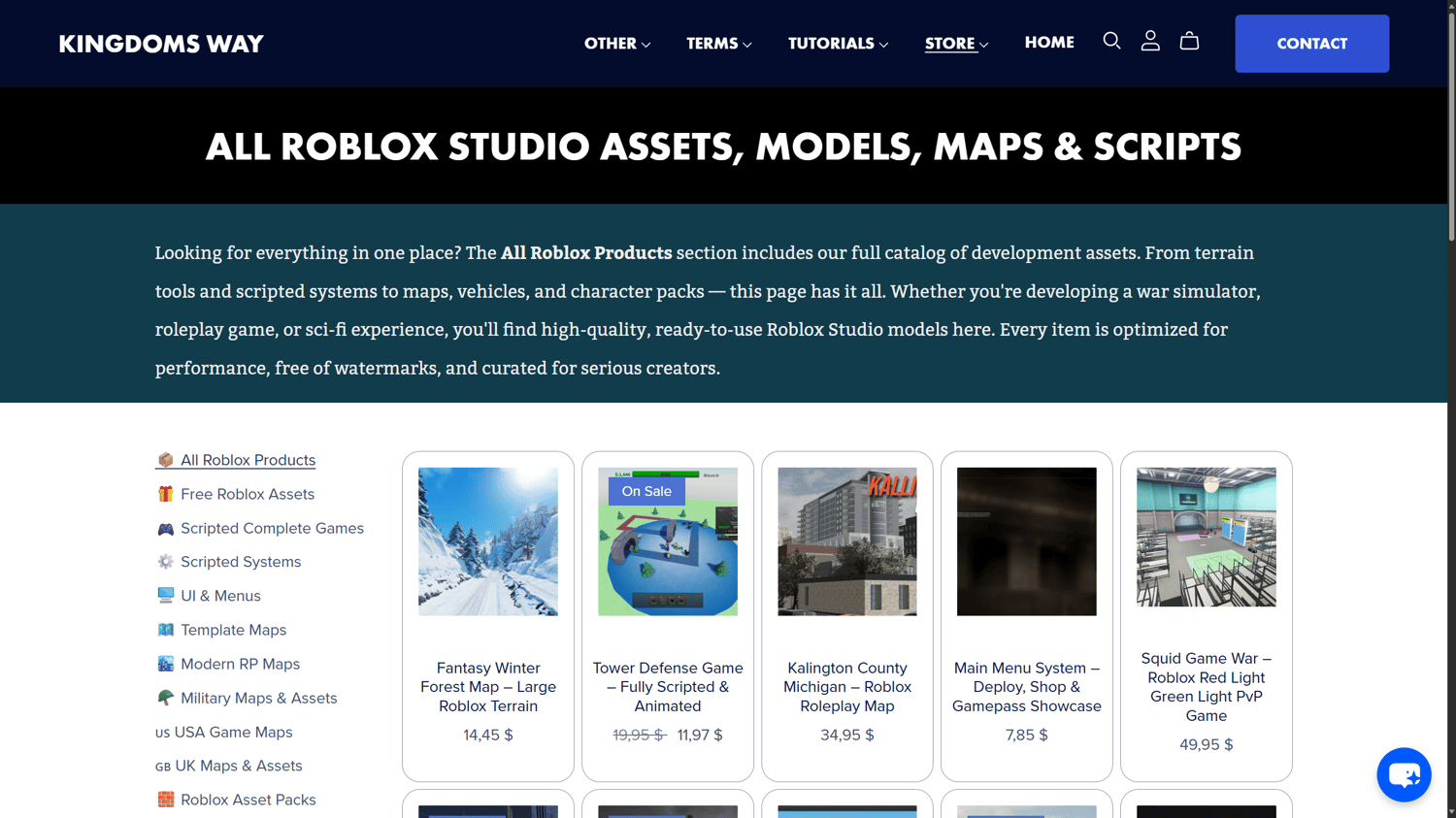 Roblox maps and models for sale