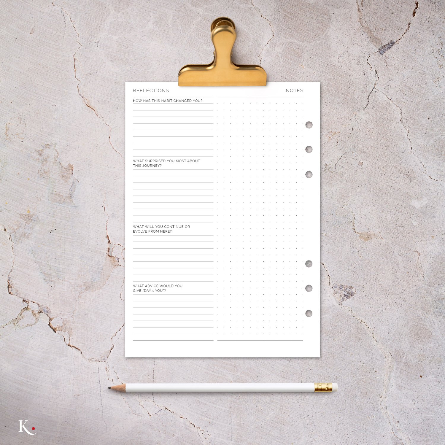 100 Day Project - Daily Habit Tracker | A5 Printable Planner Insert