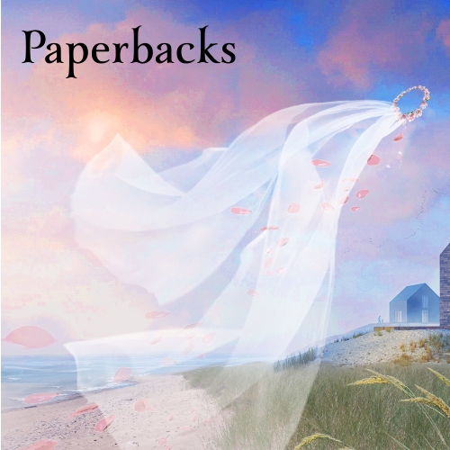 Wedding Veil floating in the air by the beach