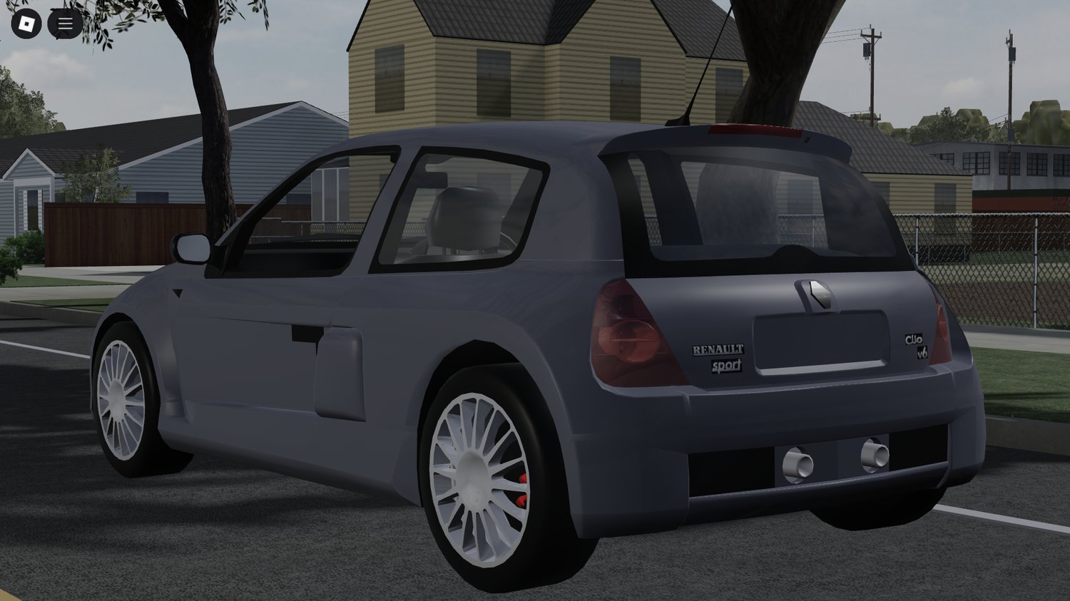 Rear view of Renault Clio V6 showing details