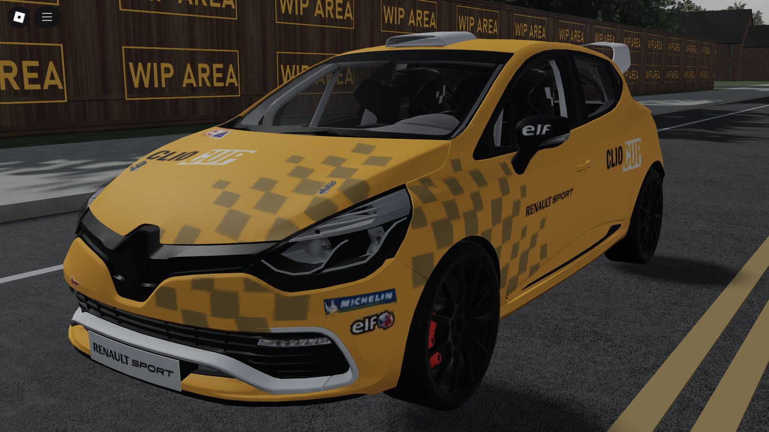 Front view of Renault Clio RS Cup 2013 in Roblox