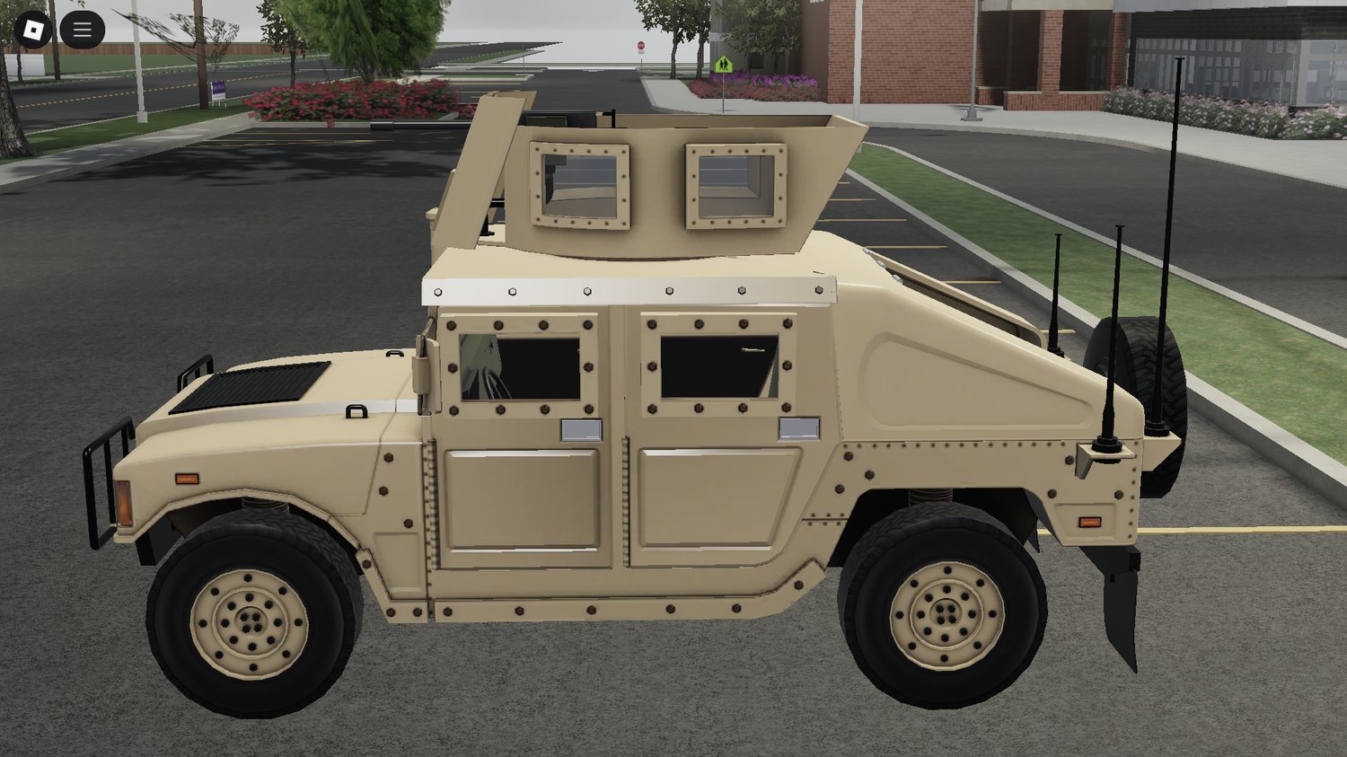 Side profile of tactical vehicle in Roblox