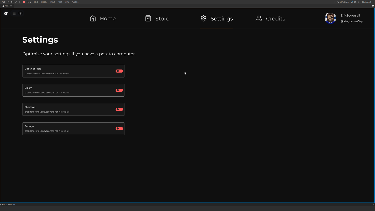 Roblox team selector menu Project KAT system