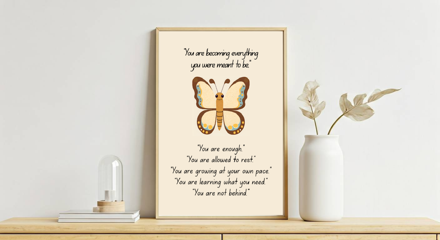 Printable Becoming Butterfly Affirmation Poster