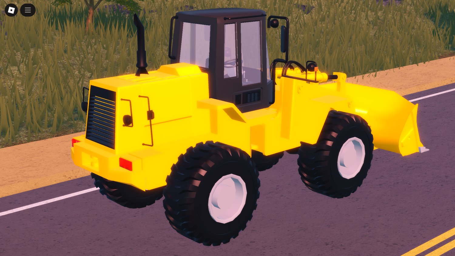 Tractor front bucket lowered for roleplay use