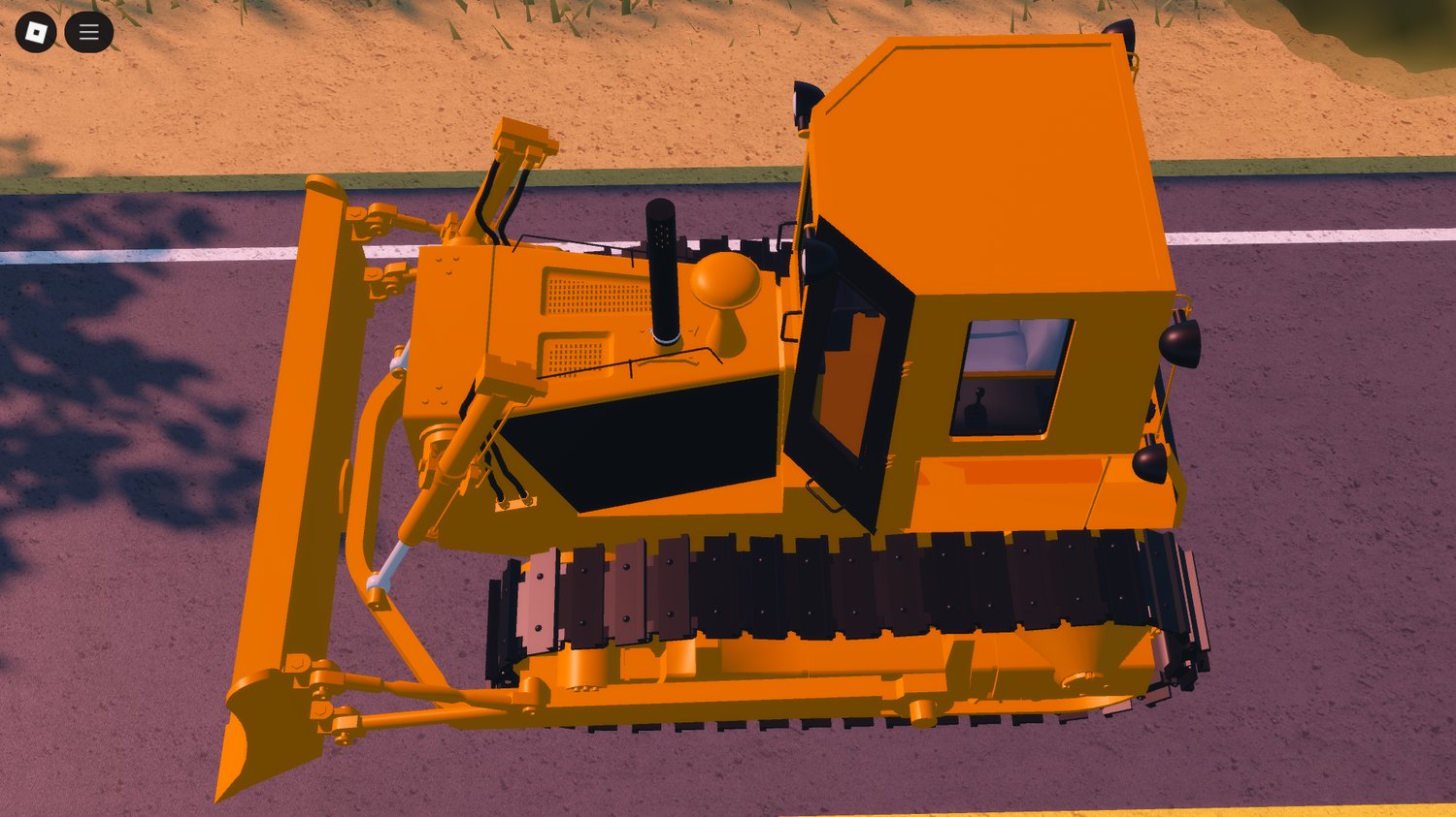 Bulldozer parked on dirt construction zone