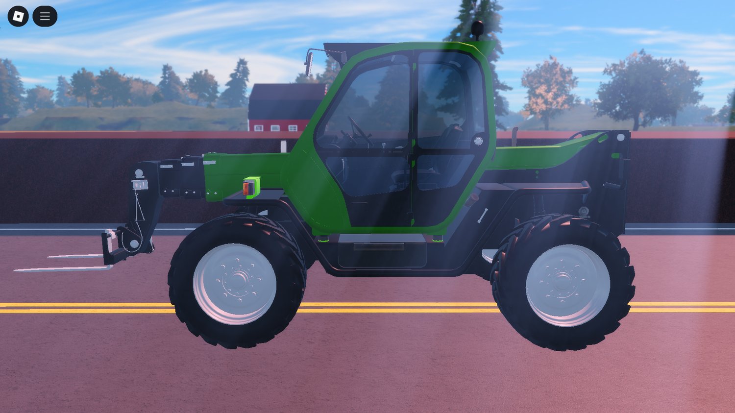 Rear view of drivable loader vehicle
