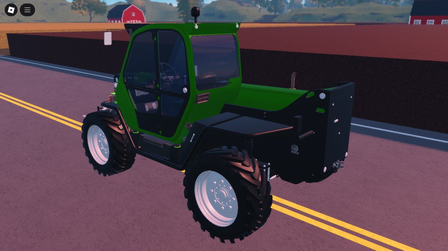 Telehandler operating on Roblox construction site