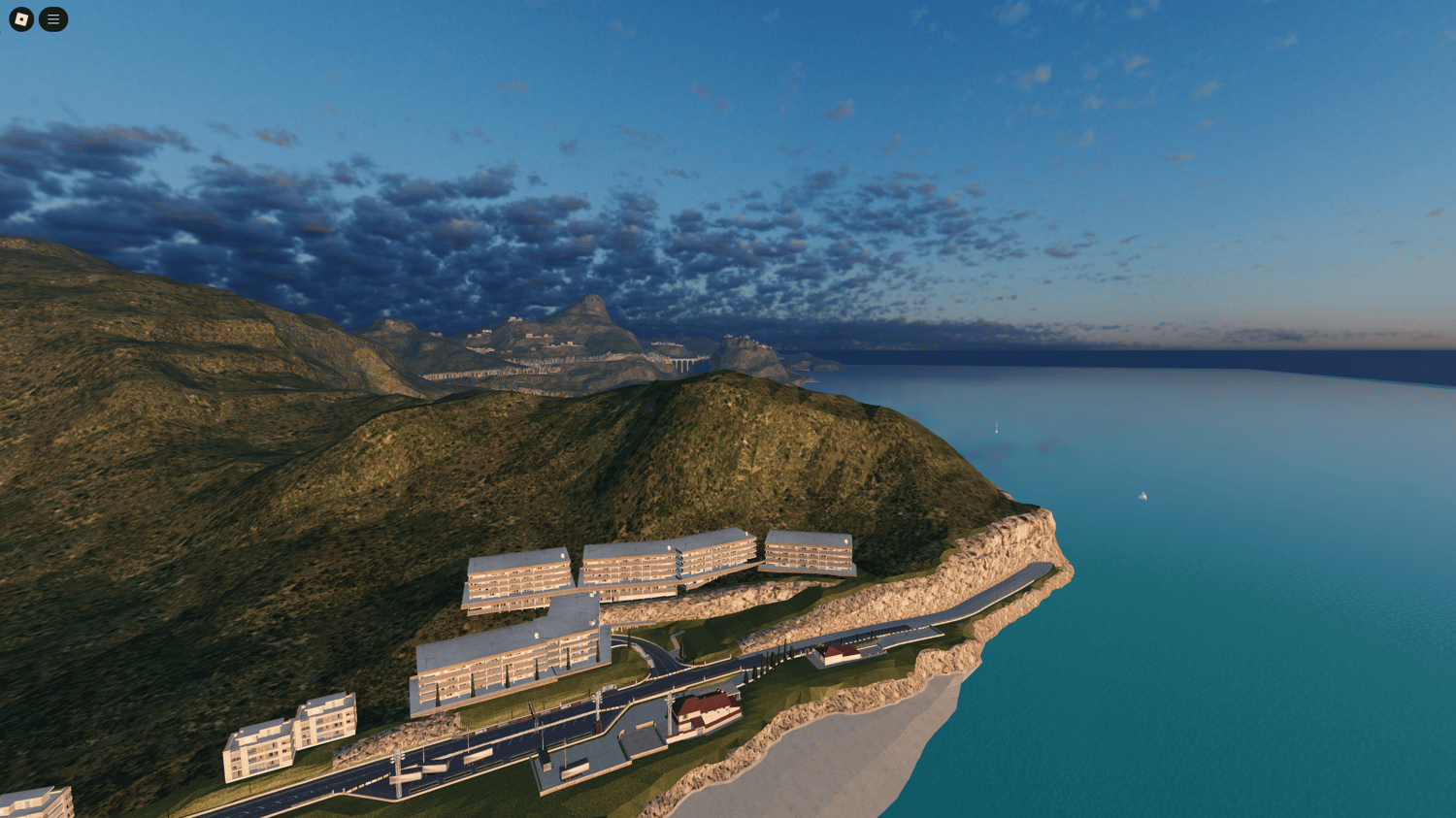 Roblox scenic French coastal road template
