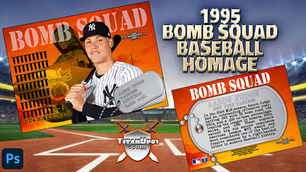 1995 Bomb Squad Baseball Photoshop PSD Templates