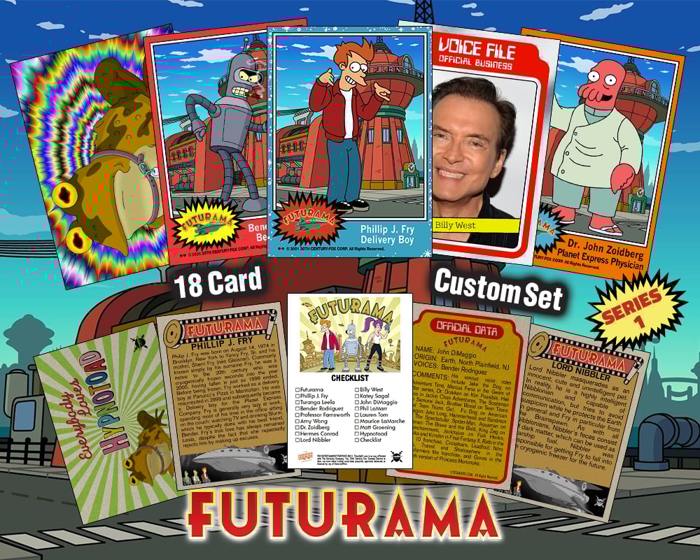 FUTURAMA - SERIES 1 - Complete Set of 18 Custom-Designed Art Cards