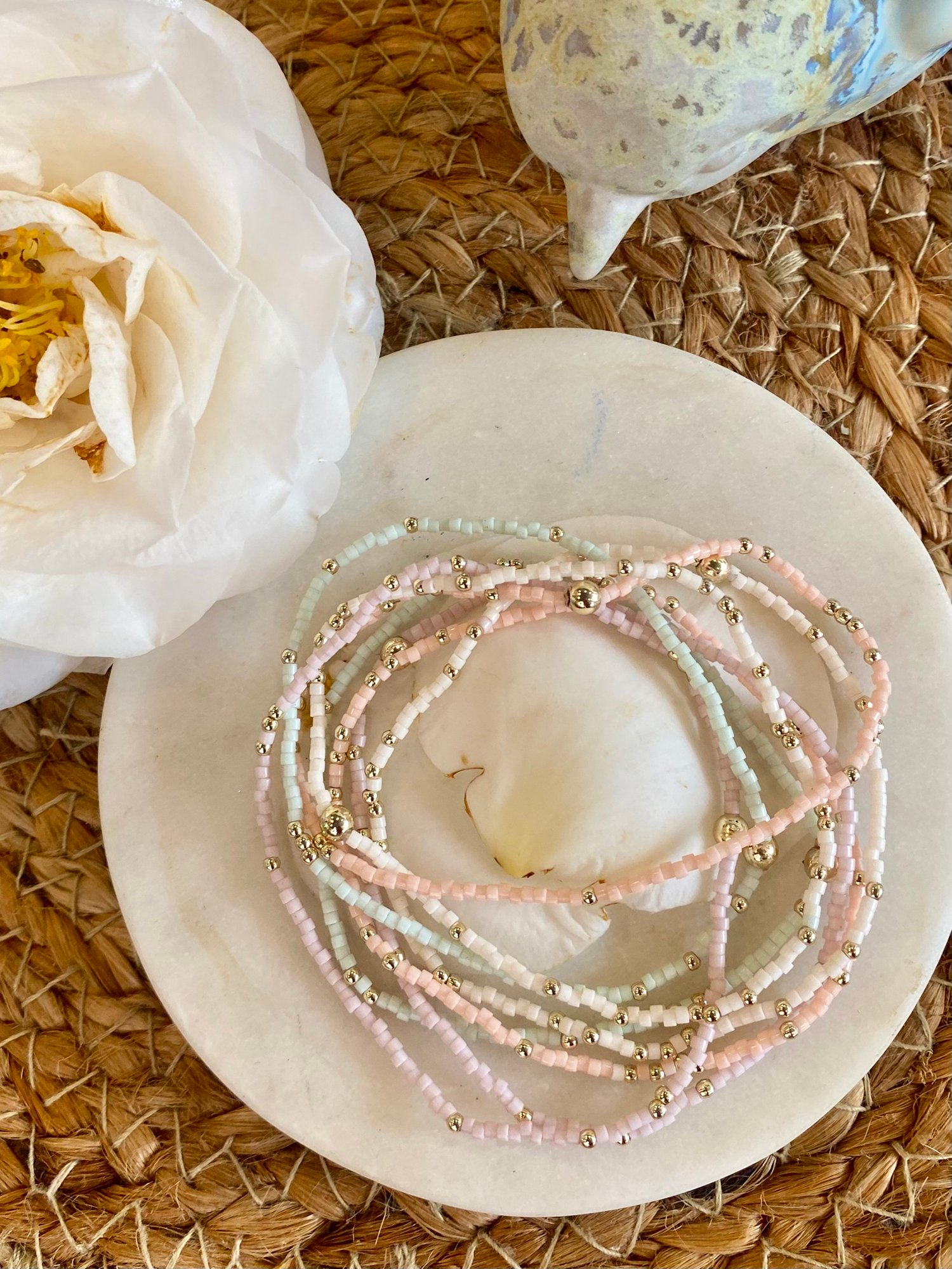 Pastel seed bead bracelet
