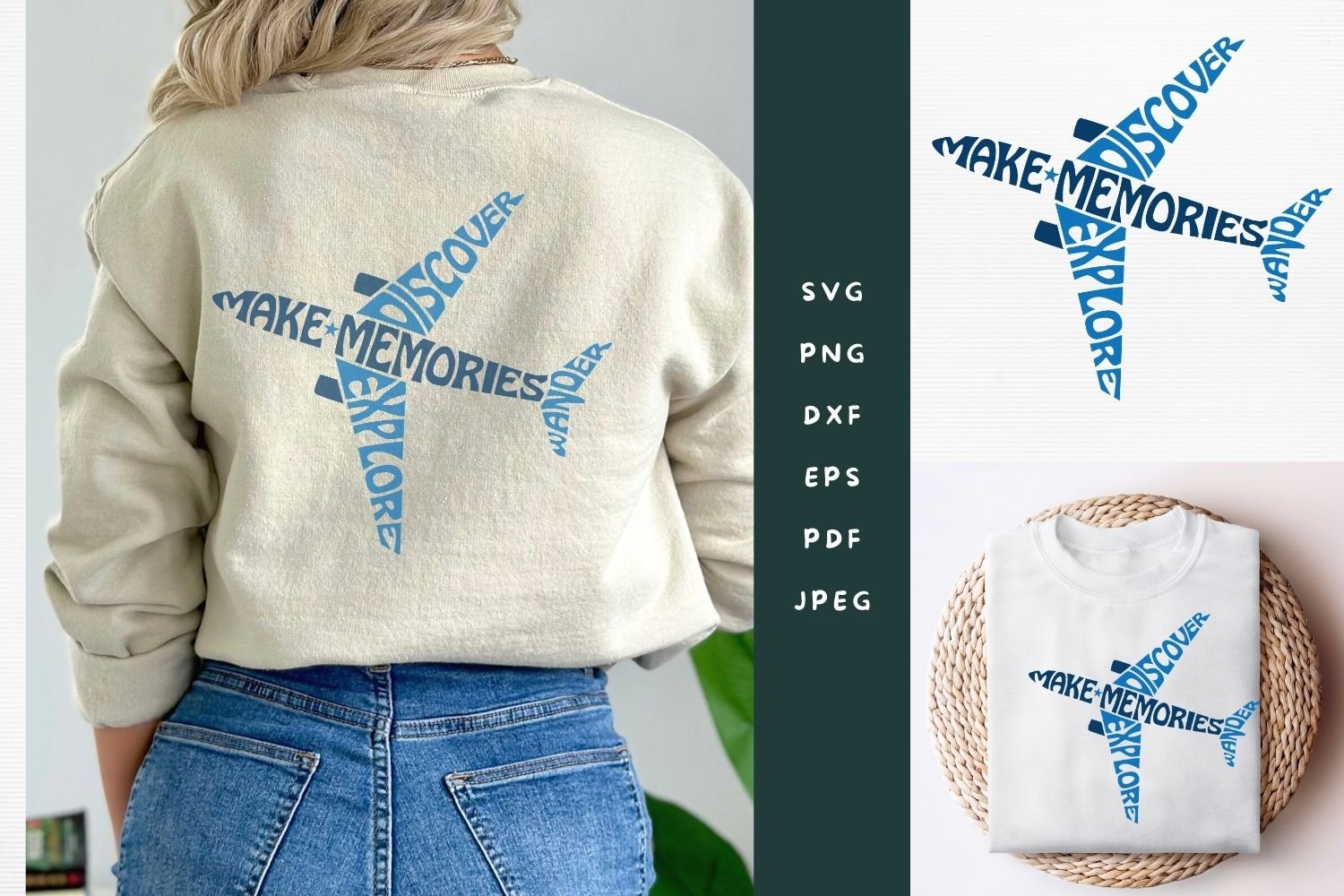 Airplane typography word art