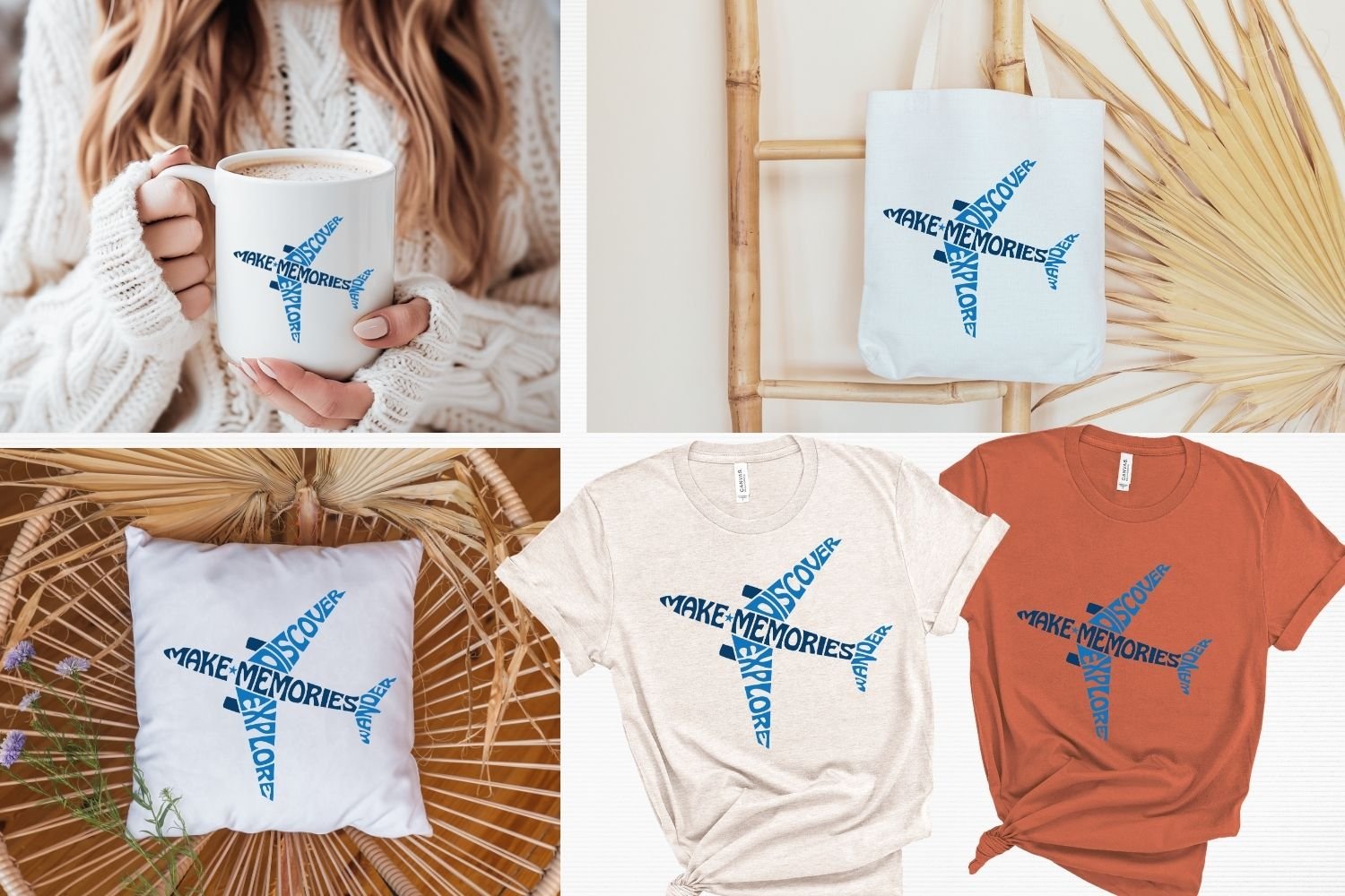 Airplane typography word art