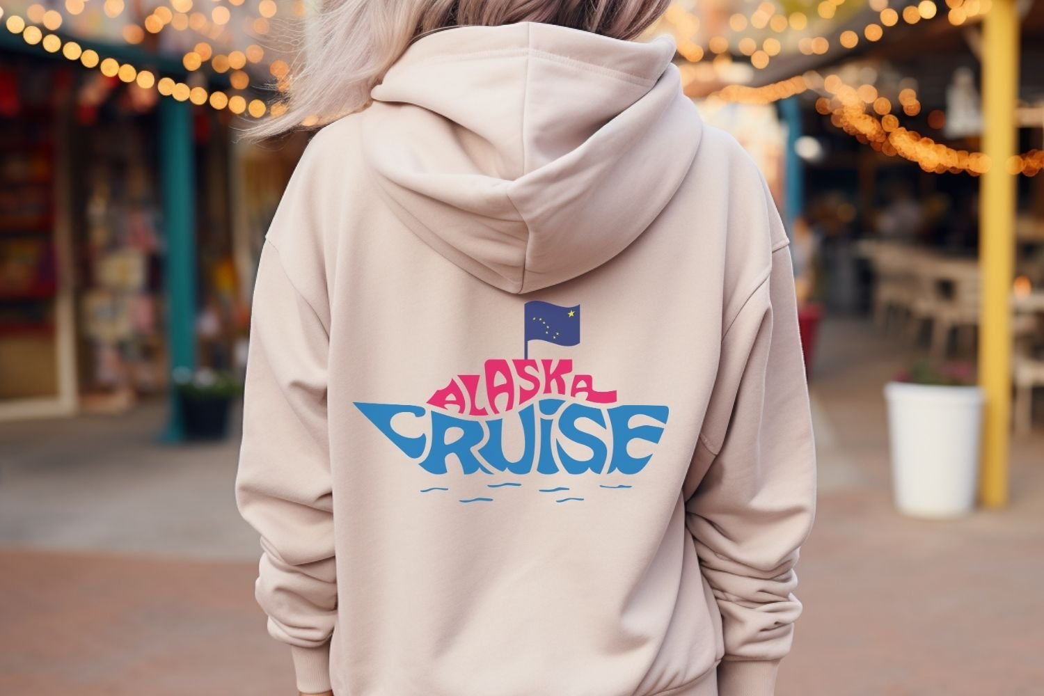 Alaska cruise word art in the shape of a ship