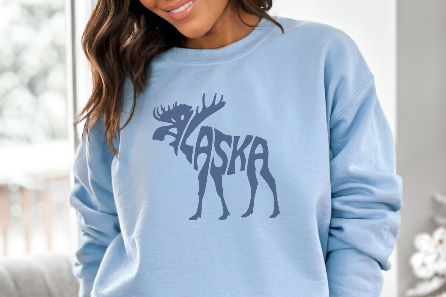 Alaska word art in the shape of a moose