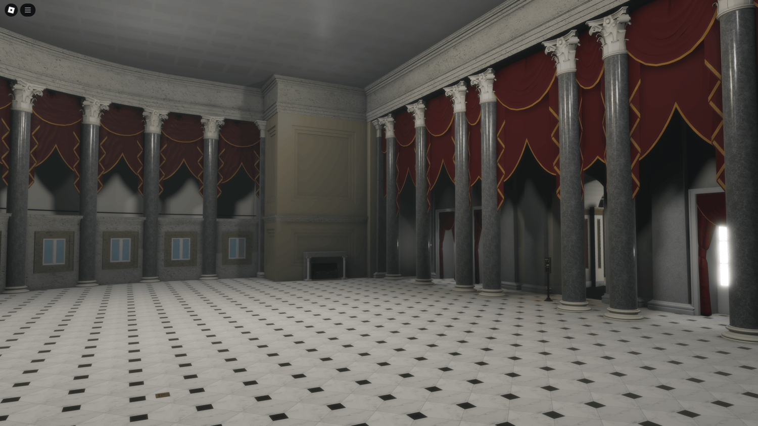 Roblox Congress chamber map with seating and podium