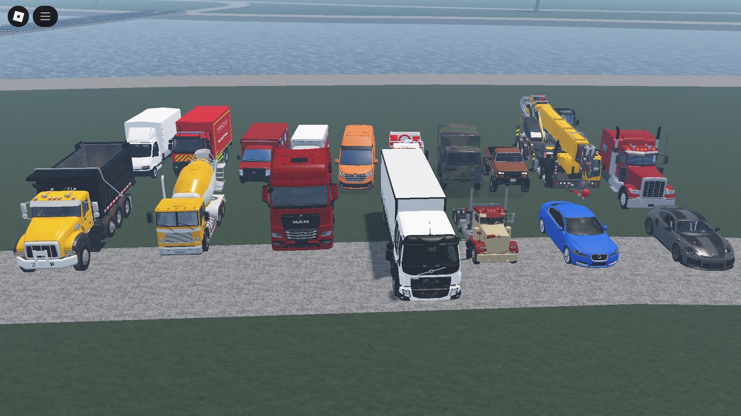 Full 17 vehicle pack lineup in Roblox