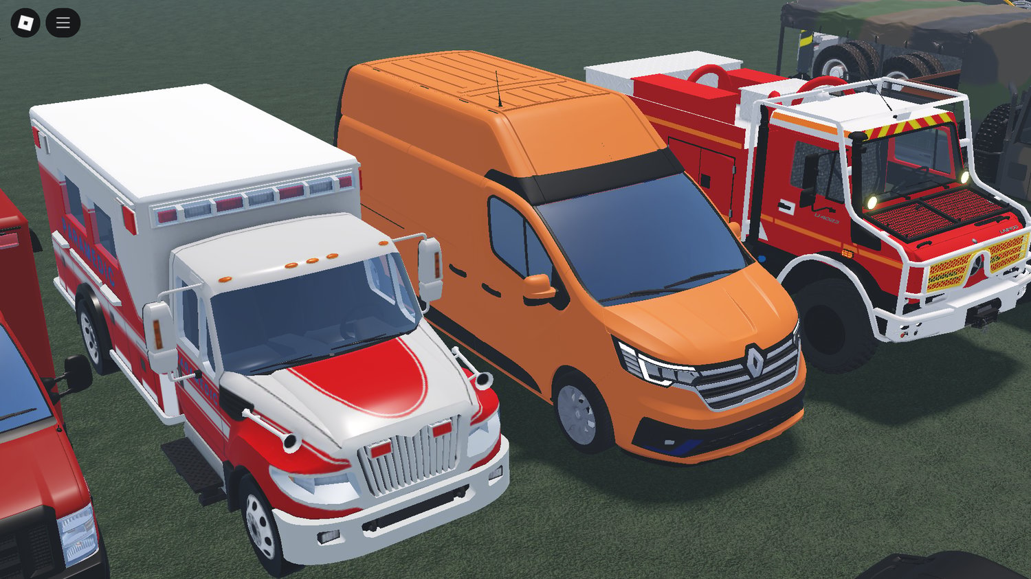 Civilian cars parked in a roleplay map