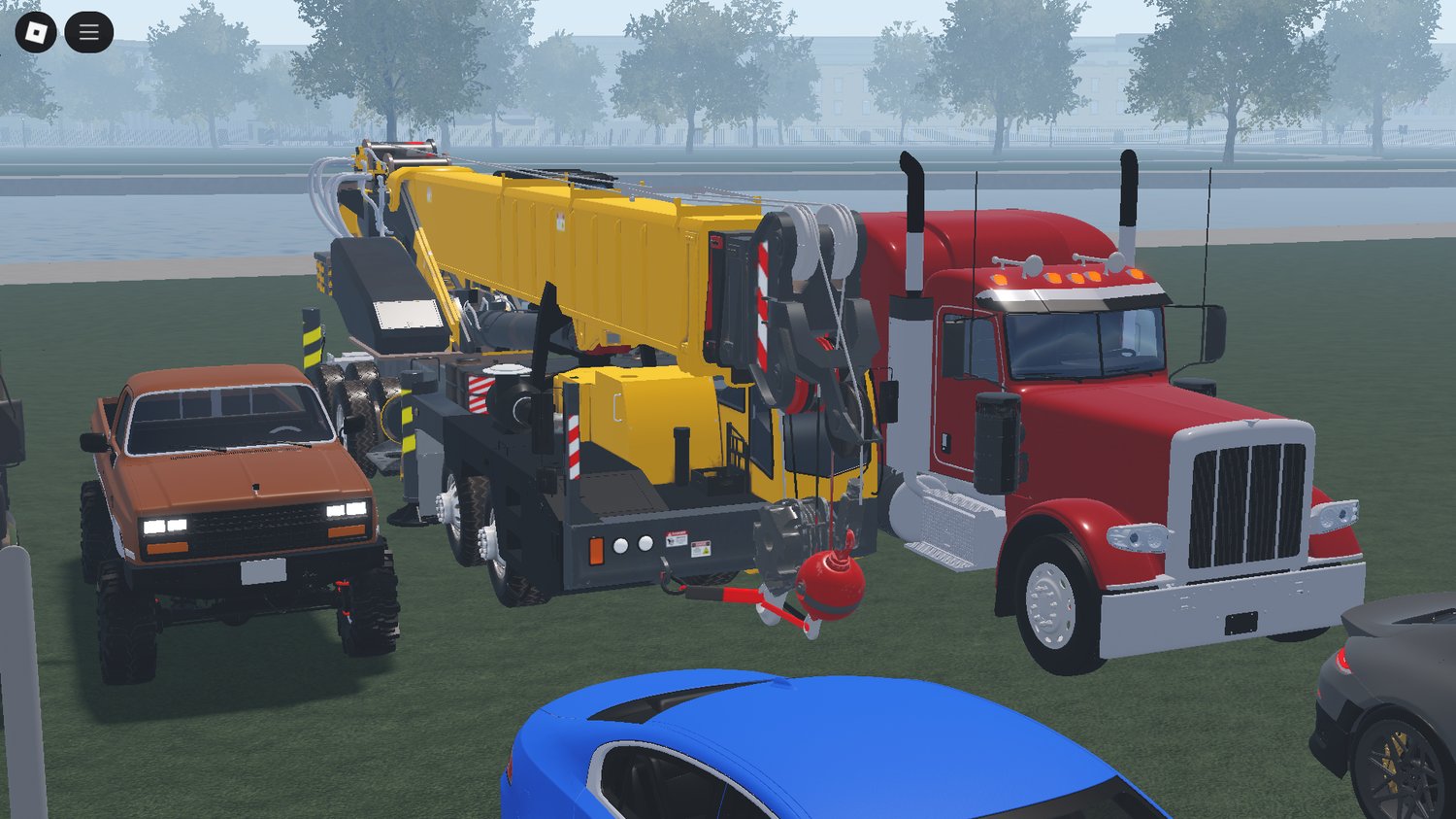 Military truck in convoy setup