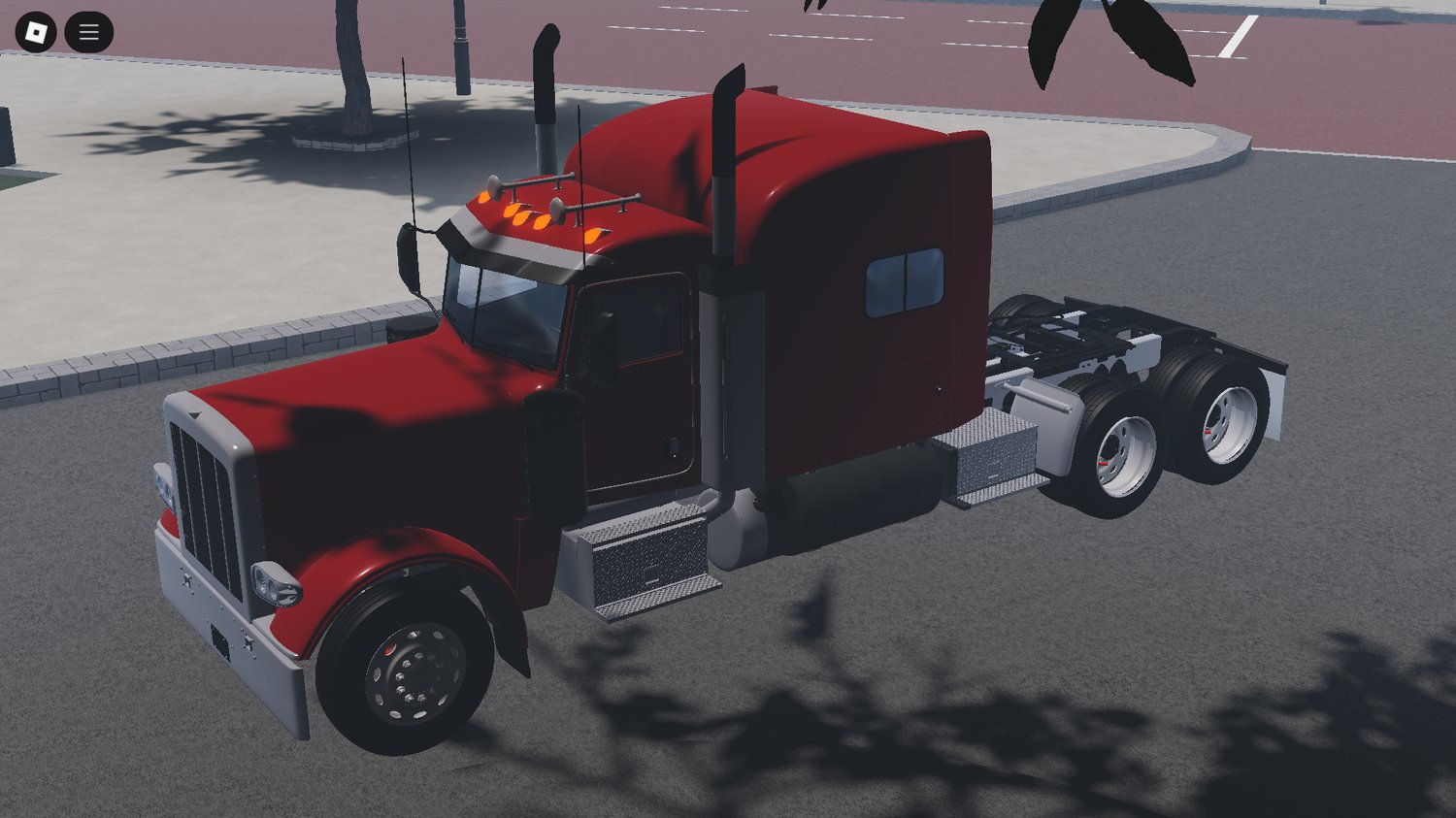 Rear view showing truck chassis and wheels