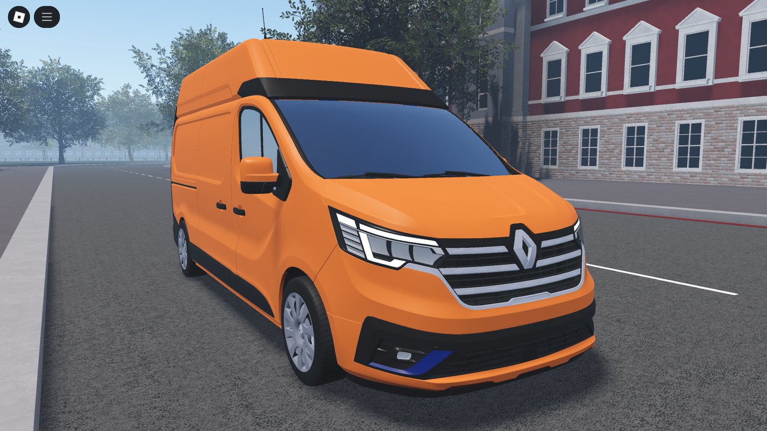 Renault Trafic DHL van front view in Roblox