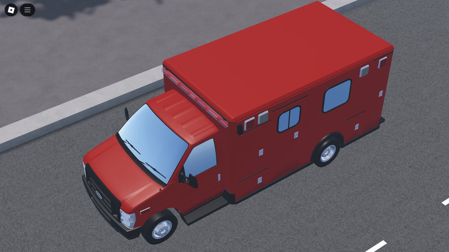 Parked USA Ambulance LP at hospital in Roblox