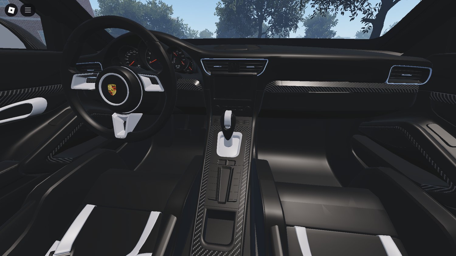 GT2RS driving on a Roblox city street