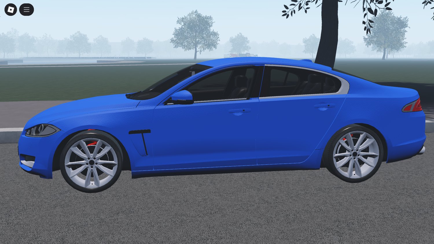 Side profile showing sleek sedan design