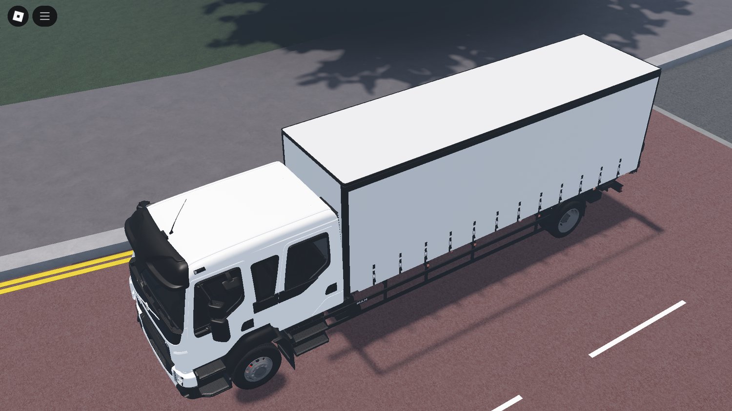 Truck driving on city streets in roleplay map