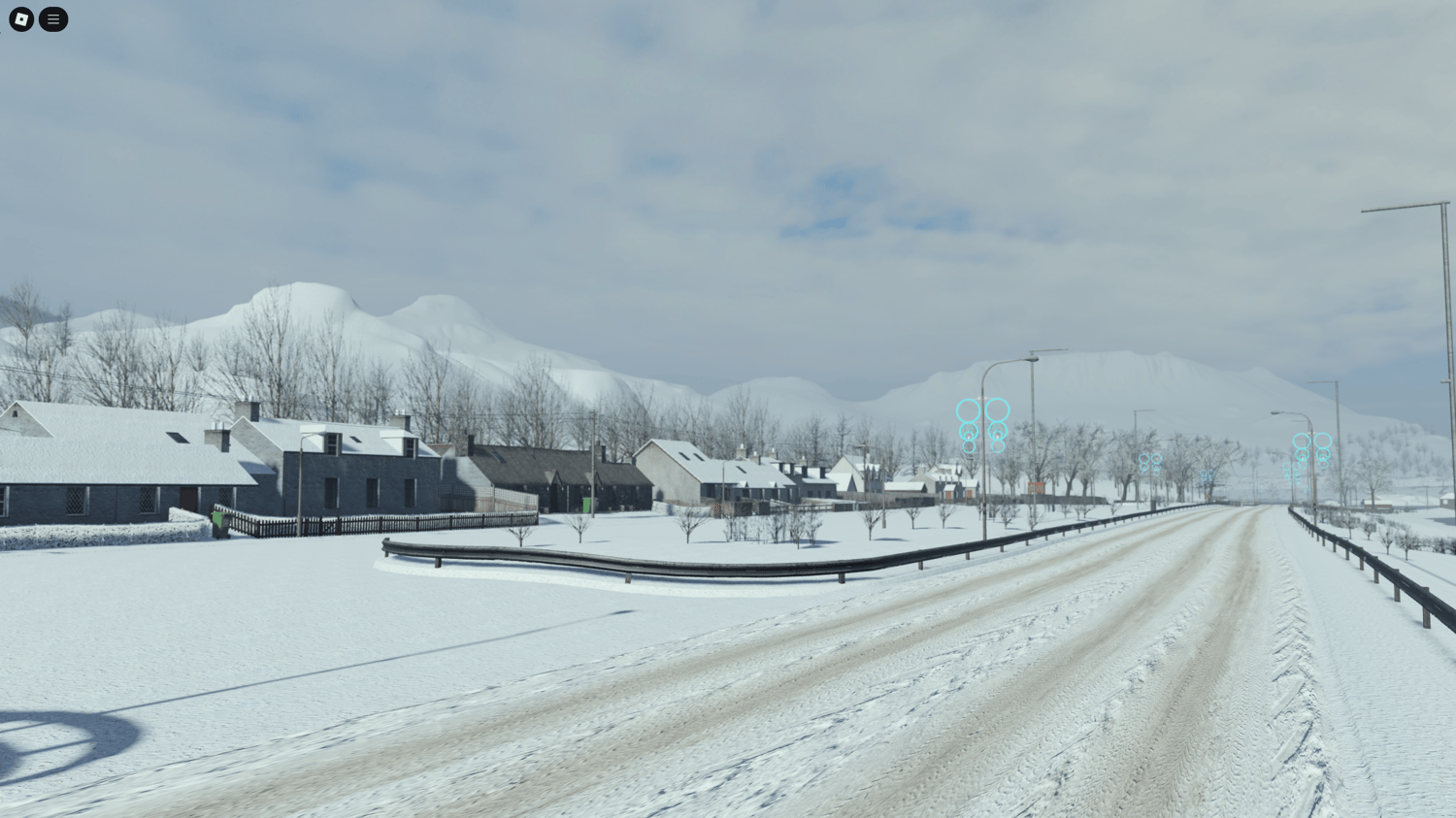 Roblox Northern UK winter driving map with snow