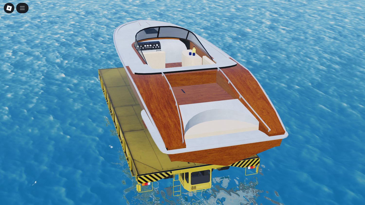 Industrial trailer near cargo containers in Roblox