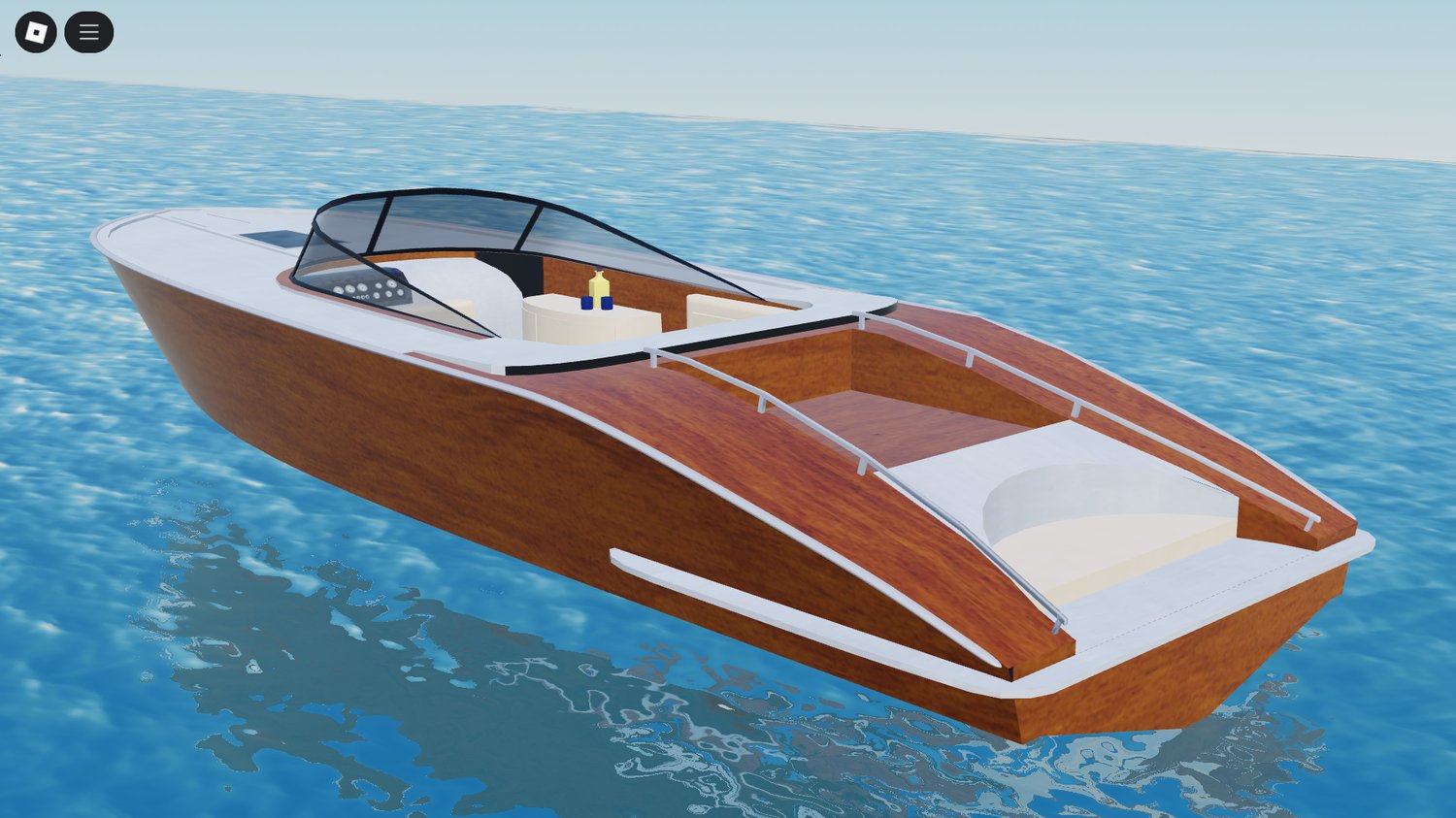 Side view of Roblox driveable yacht