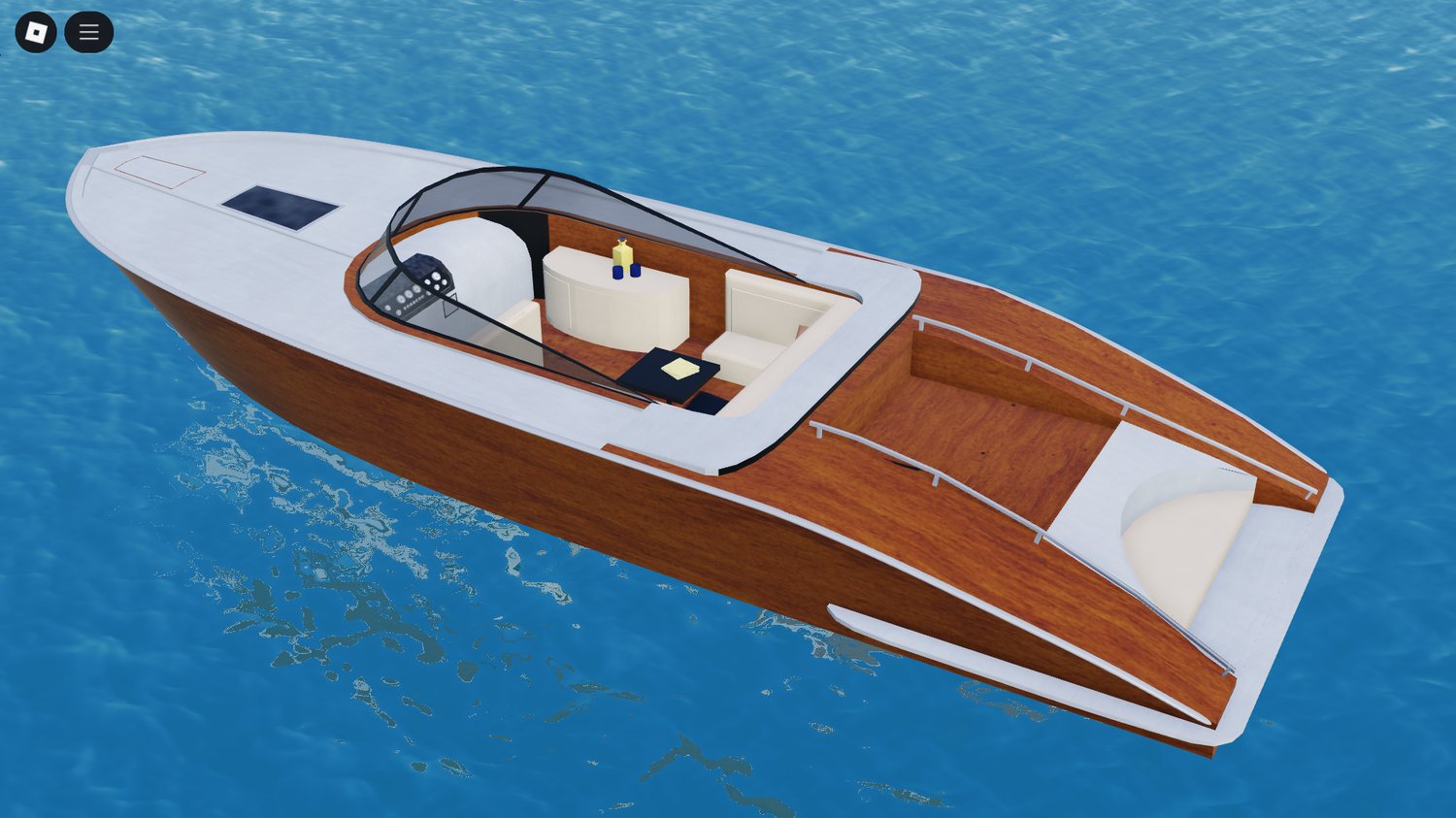 Roblox luxury boat docked at marina