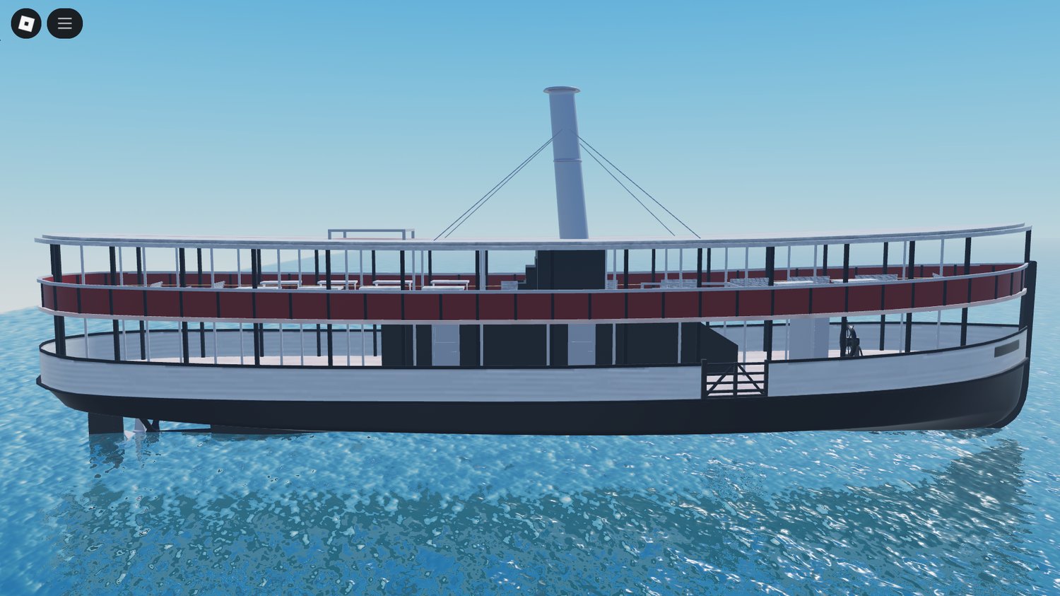 Side view of driveable steam vessel