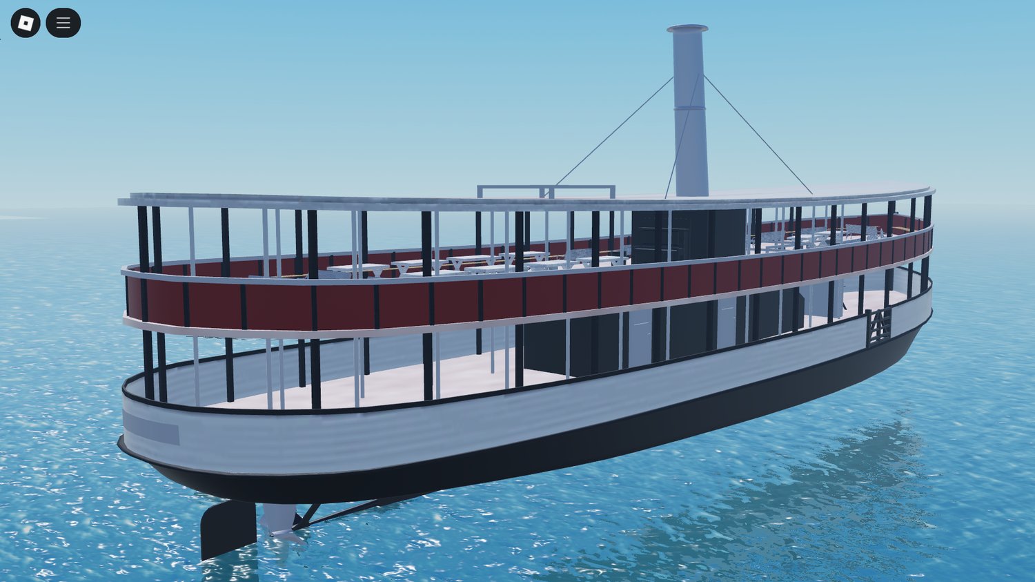 Front view of Roblox steam boat