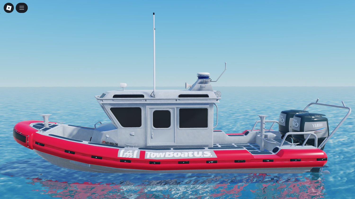 Front view of Roblox harbor vessel