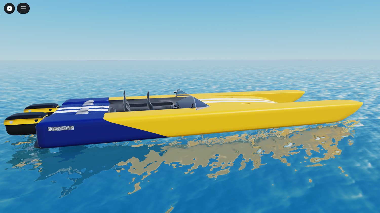 Player racing across Roblox river