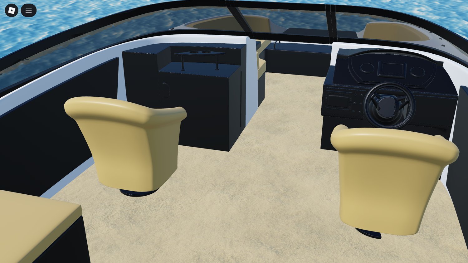 Player driving Speed Luxury Boat on water map