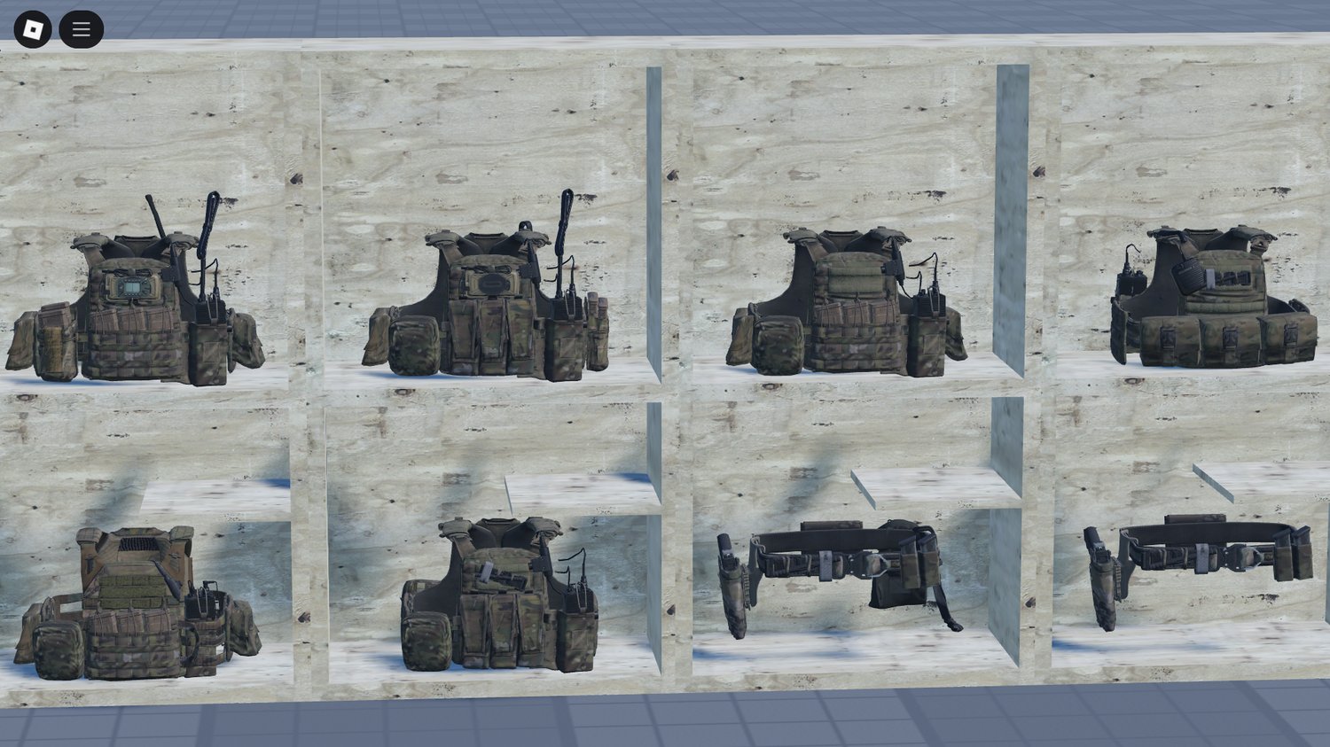 Roblox US Rangers gear set with vest, belt, helmet