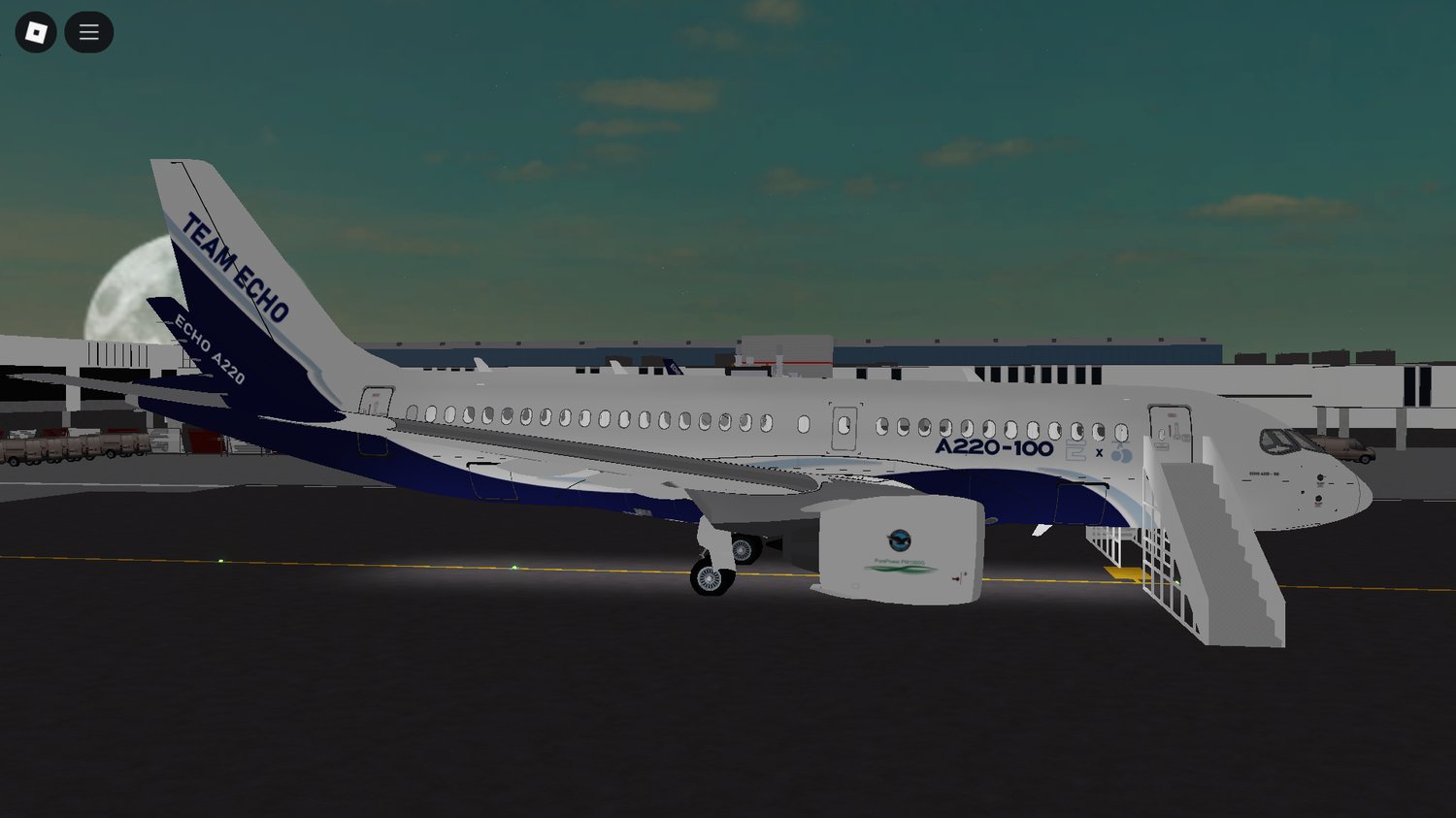 Airbus passenger aircraft model for Roblox flight roleplay