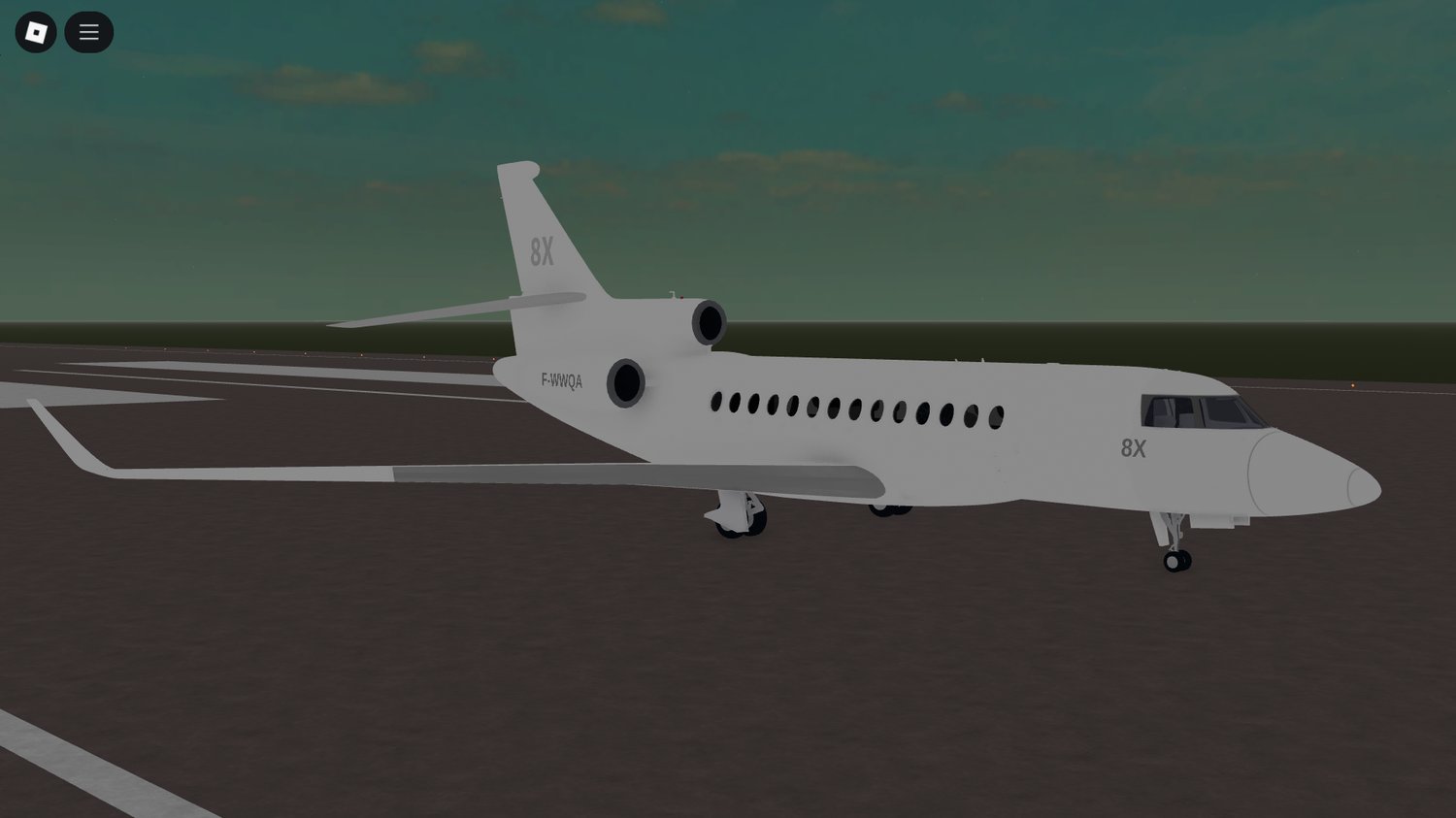 Roblox F-WWQA scripted luxury jet plane model