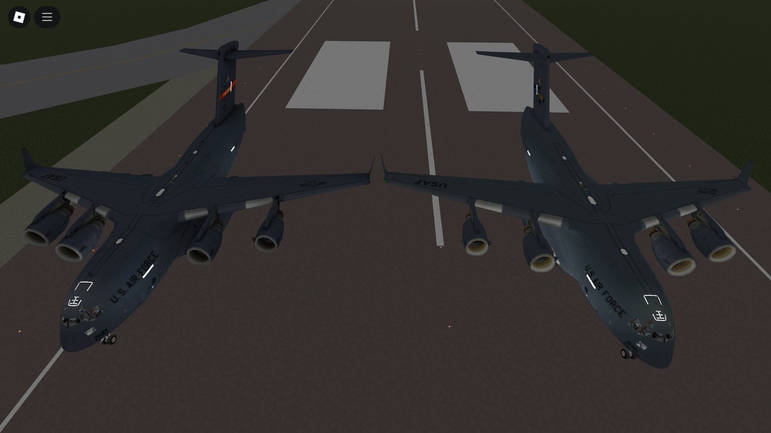 Roblox C-17A aircraft pack with two military planes